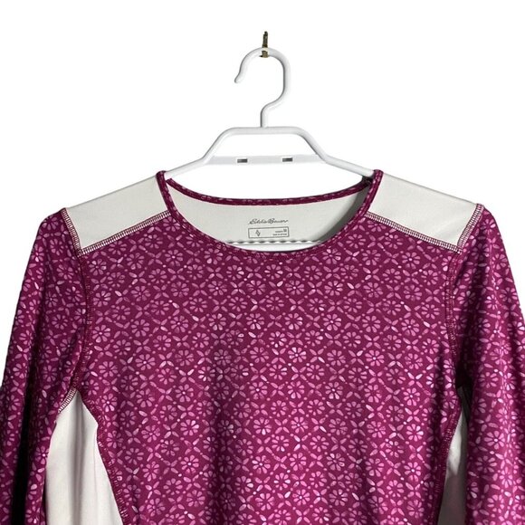 Eddie Bauer Women’s Pink Floral Long Sleeve Hiking Top - Picture 2 of 8